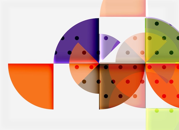 Elementos circulares sobre fondo negro, diseño de plantilla geométrica vectorial