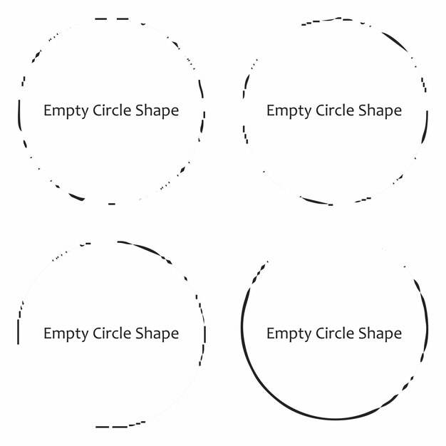 Elementos de círculo en blanco y negro