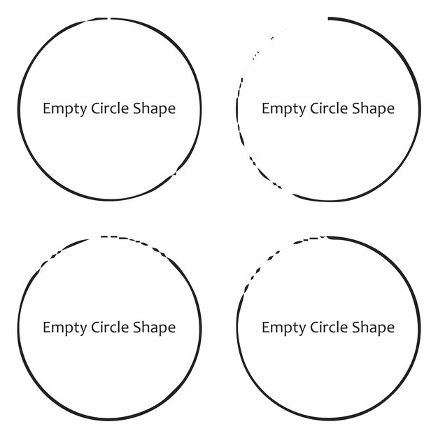 Elementos de círculo en blanco y negro