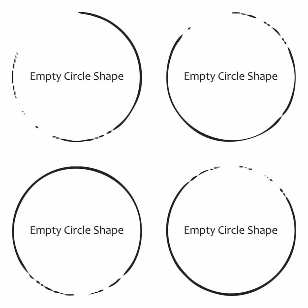 Elementos de círculo en blanco y negro