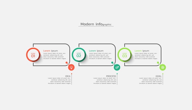 Elementos del círculo de la plantilla de infografía de negocios moderna