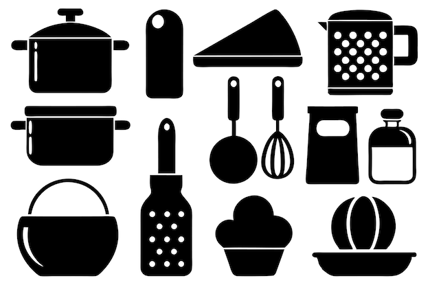 Elementos de cocina negros