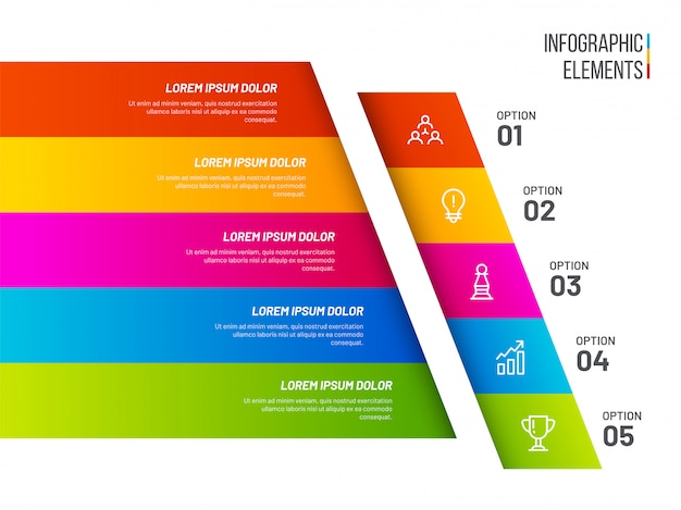 Elementos coloridos de infografía