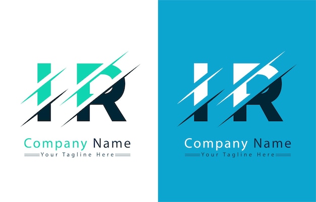 Elementos del concepto de diseño del vector de letras del logotipo IR