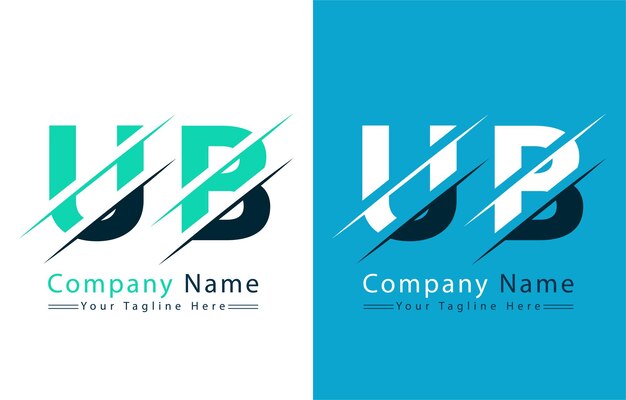 Elementos del concepto de diseño vectorial de letras del logotipo de UB