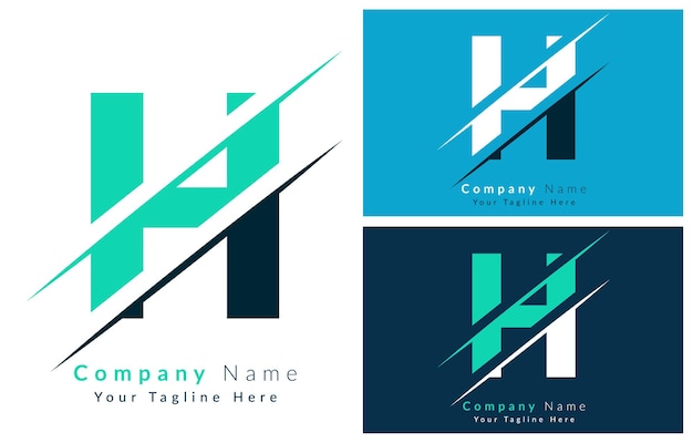 Elementos del concepto de diseño vectorial del logotipo de la letra H