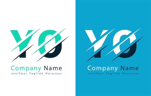 Elementos del concepto de diseño vectorial del logotipo de la letra YO