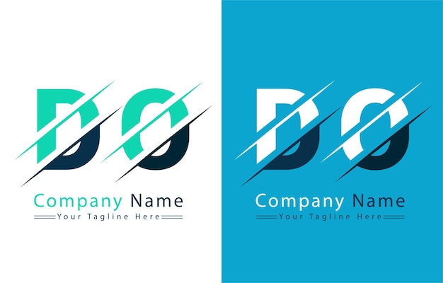 Elementos conceptuales del diseño vectorial de letras del logotipo DO
