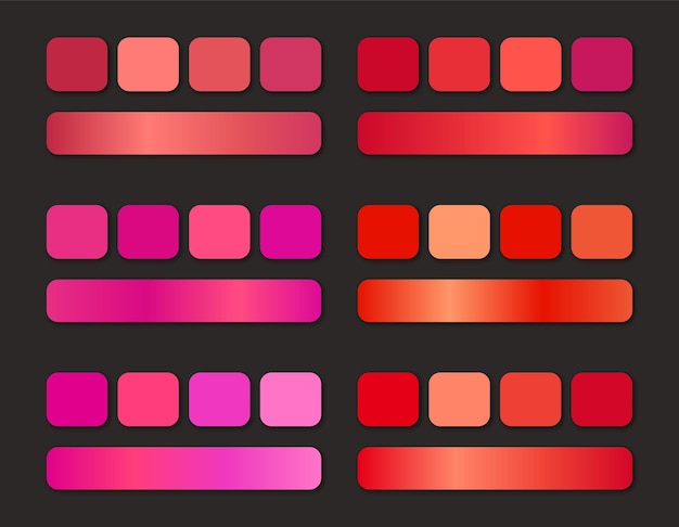 Elementos del conjunto de la paleta de colores de gradiente