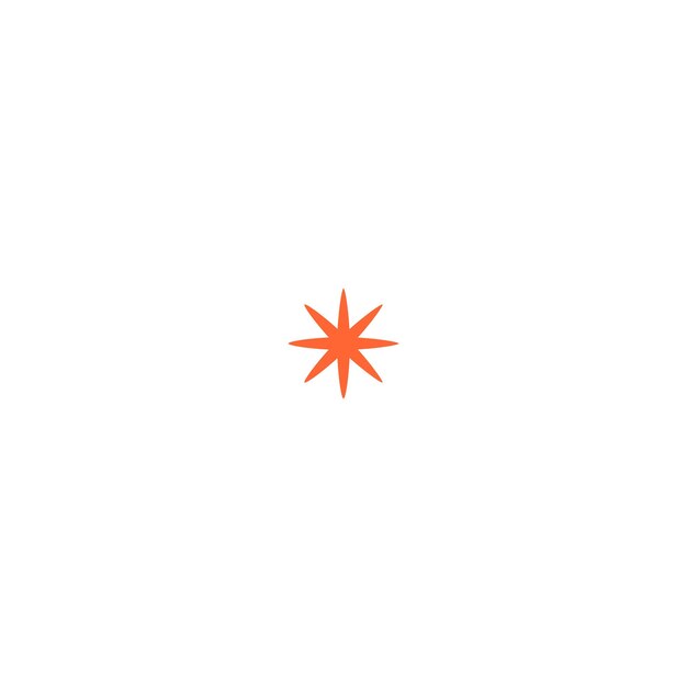 elementos del conjunto vectorial de estrellas color naranja simple