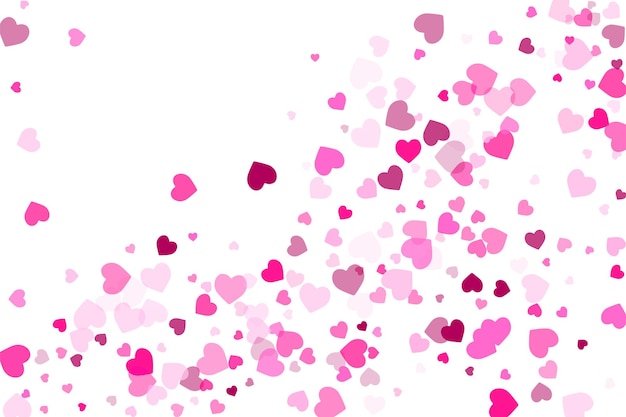 Elementos de corazón carmesí Corazones hermosos románticos vector de dispersión Fondo de tarjeta del día de San Valentín