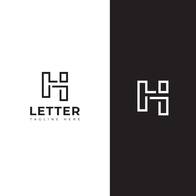 Elementos creativos de plantilla de diseño de la letra HI del logotipo del alfabeto digital abstracto moderno