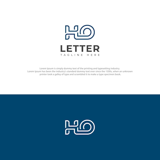 Elementos creativos de plantilla de diseño del logotipo de la letra OH Logotipo de letra de alfabeto digital abstracto moderno
