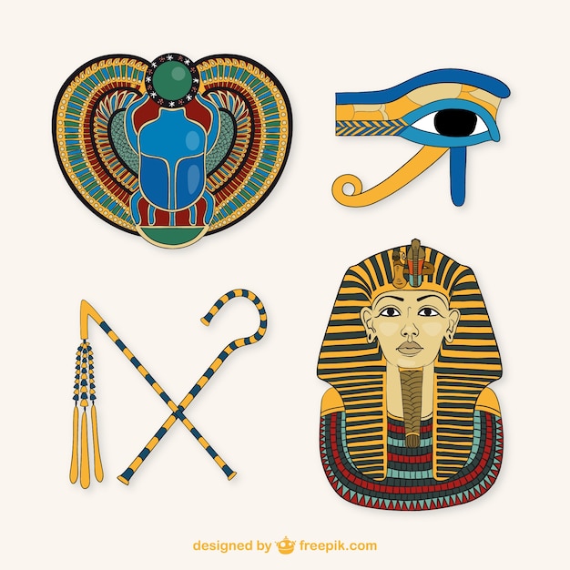 Vector elementos de la cultura egipcia