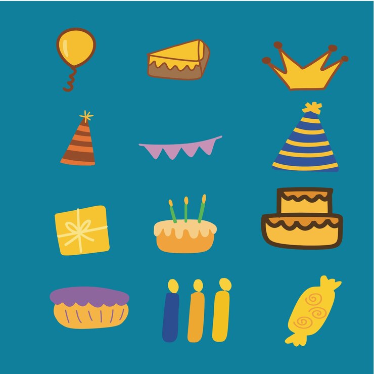 Vector elementos para el cumpleaños