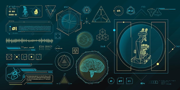 Vector elementos de datos vectoriales para infografías de interfaz de ciencia ficción