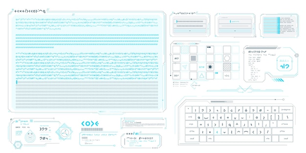 Elementos de datos vectoriales para infografías de interfaz de ciencia ficción