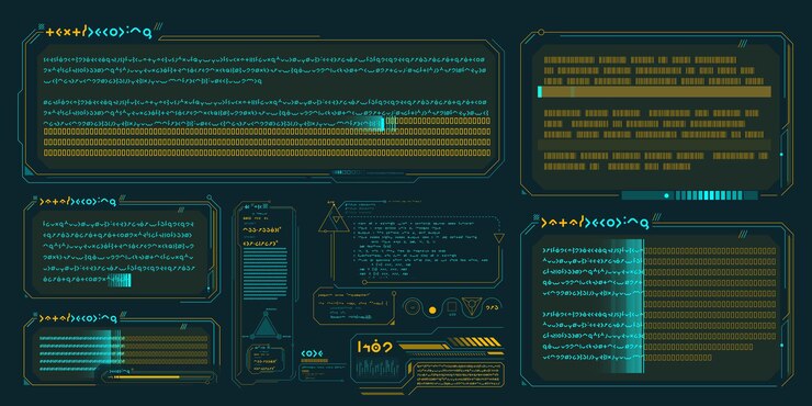 Vector elementos de datos vectoriales para infografías de interfaz de ciencia ficción
