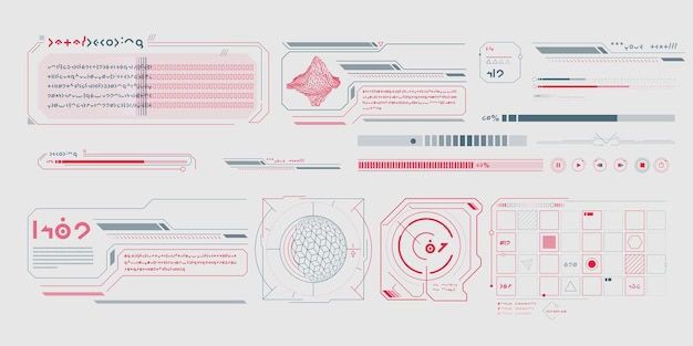 Vector elementos de datos vectoriales para infografías de interfaz de ciencia ficción