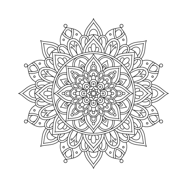 Elementos de decoración de arte mandala de patrón circular.