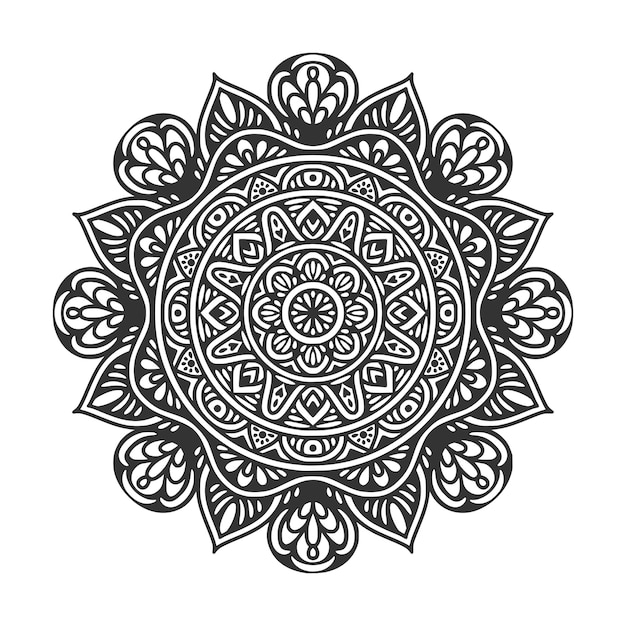 Elementos de decoración de arte de mandala de patrón circular