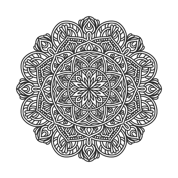 Elementos de decoración de arte de mandala de patrón circular