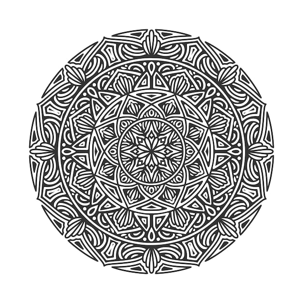 Elementos de decoración de arte de mandala de patrón circular