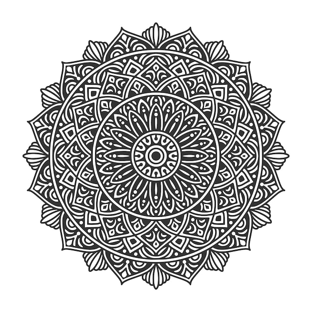 Elementos de decoración de arte de mandala de patrón circular