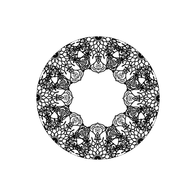 Elementos de decoración de arte de mandala de patrón circular