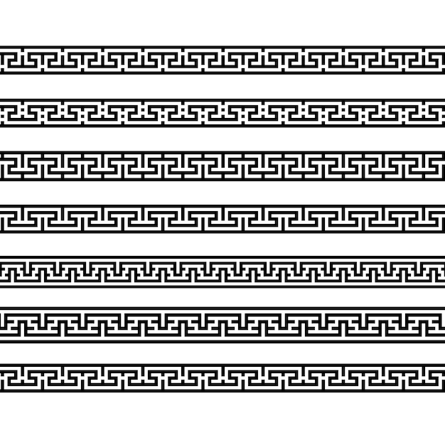 Vector elementos de decoración de borde patrones patrón de línea geométrica estilo de textura textil de tela sin costuras