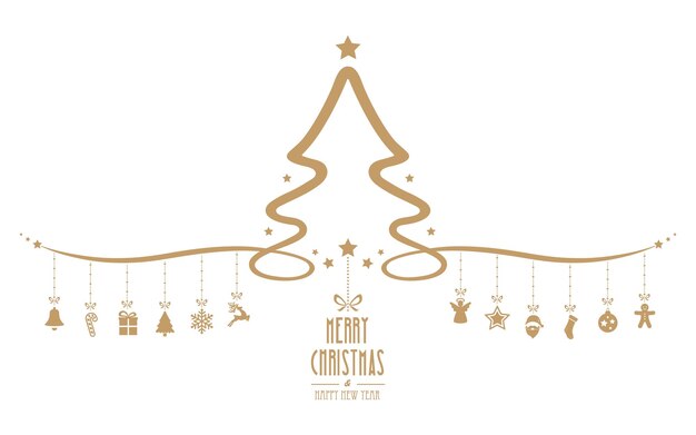 elementos de decoración colgantes del árbol de navidad fondo aislado