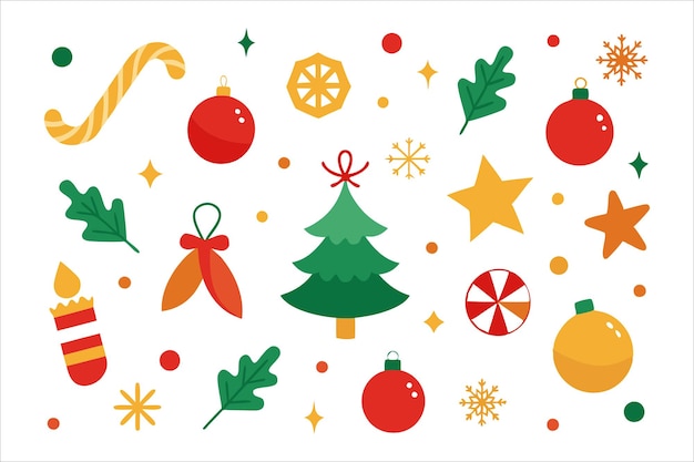Elementos de decoración de Feliz Navidad Diseño de patrones