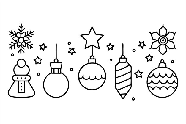 Elementos de decoración de Feliz Navidad Diseño de patrones