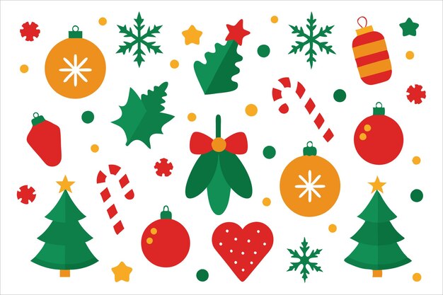 Elementos de decoración de Feliz Navidad Diseño de patrones