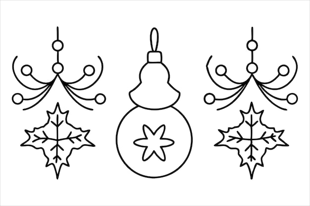 Elementos de decoración de Feliz Navidad Diseño de patrones