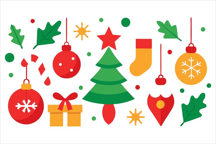 Vector elementos de decoración de feliz navidad patrón sin costuras