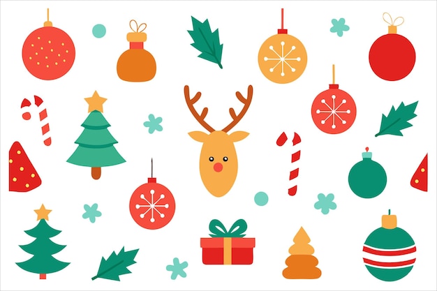 Elementos de decoración de Feliz Navidad Patrón sin costuras