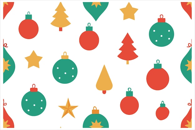 Elementos de decoración de Feliz Navidad Patrón sin costuras