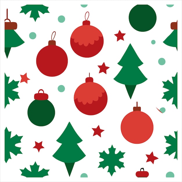 Elementos de decoración de Feliz Navidad Patrón sin costuras