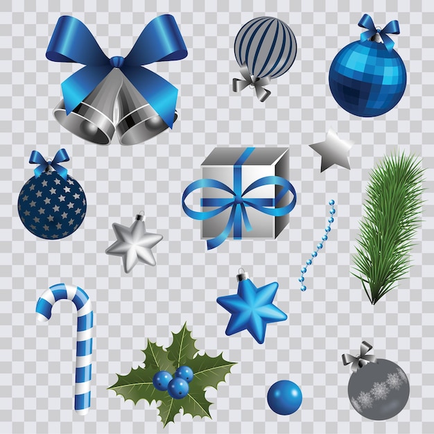 Elementos de decoración navideña Bola de Navidad cinta campana caja de regalos estrella