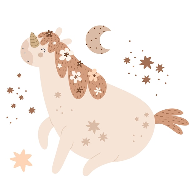 Elementos de decoración de unicornio de dibujos animados