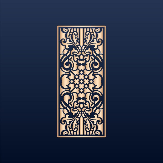 elementos decorativos borde marco bordes patrón patrón islámico archivos dxf Plantilla de panel de corte láser