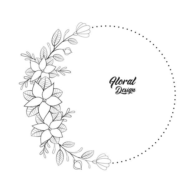 Elementos decorativos florales dibujados a mano de vector libre