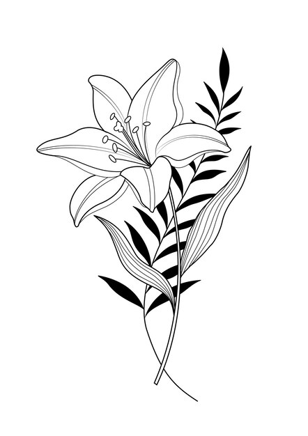 Elementos decorativos florales dibujados a mano de vector libre