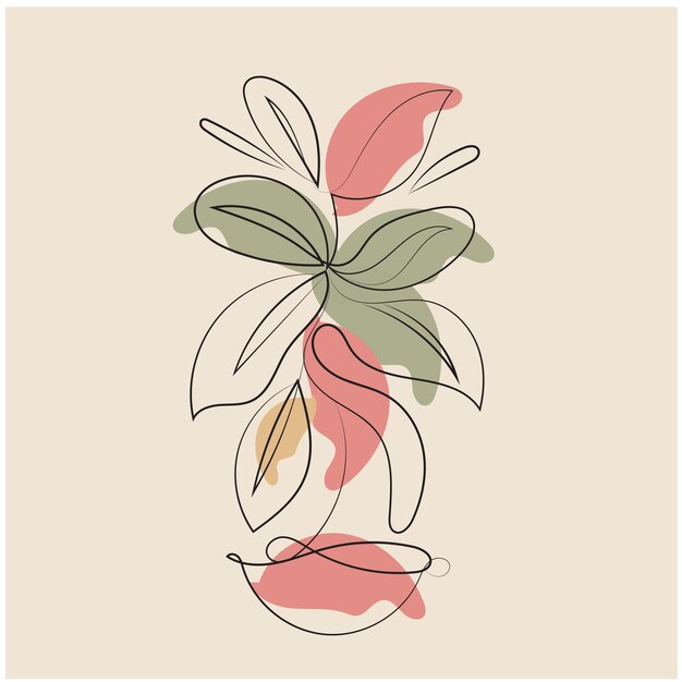 Elementos decorativos florales dibujados a mano por vectores