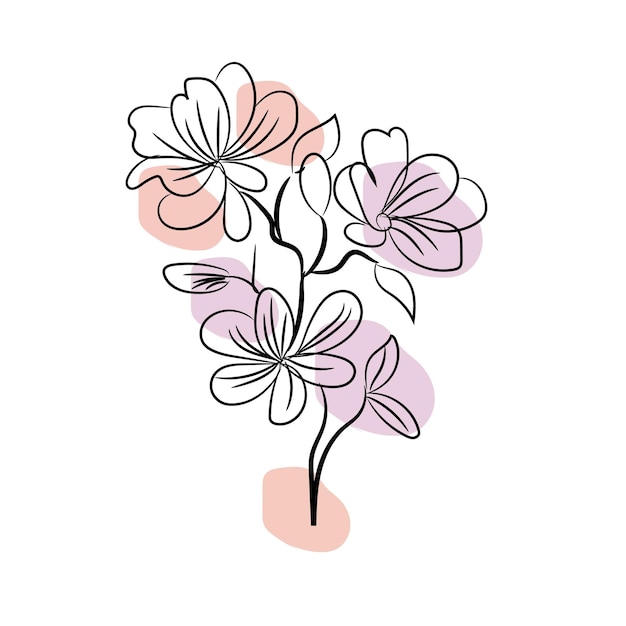 Vector elementos decorativos florales dibujados a mano