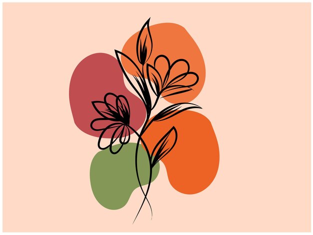 Elementos decorativos florales dibujados a mano