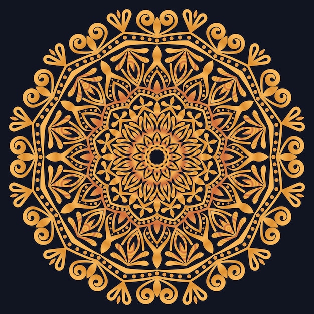 Elementos decorativos lujo ornamento patrón gradiente diseño de mandala