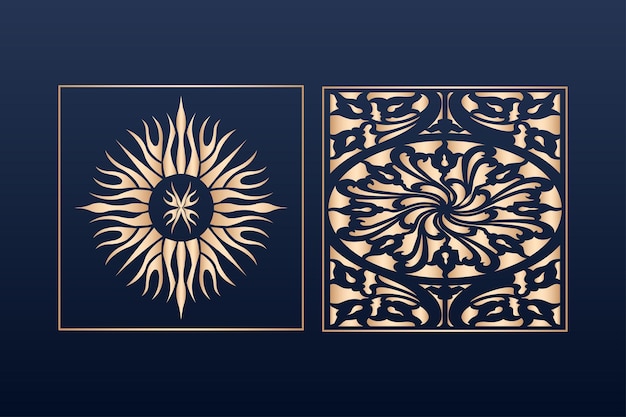Elementos decorativosborde marco bordes patrón islámico patrón archivos dxf panel cortado con láser islámico