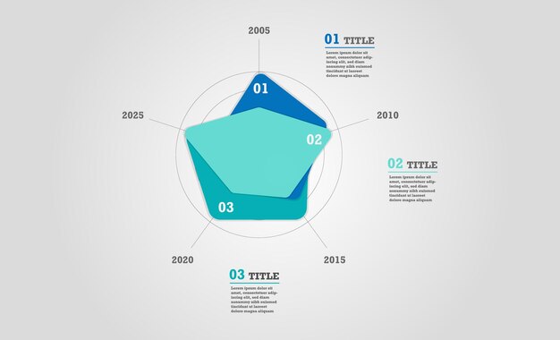 Elementos del diagrama de radar con infografías en color